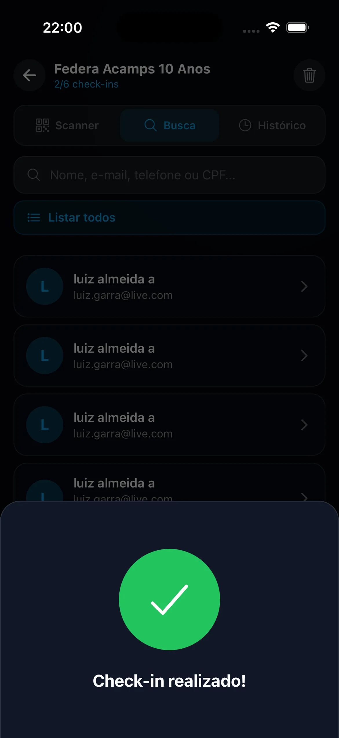 App de check-in IngressoFácil